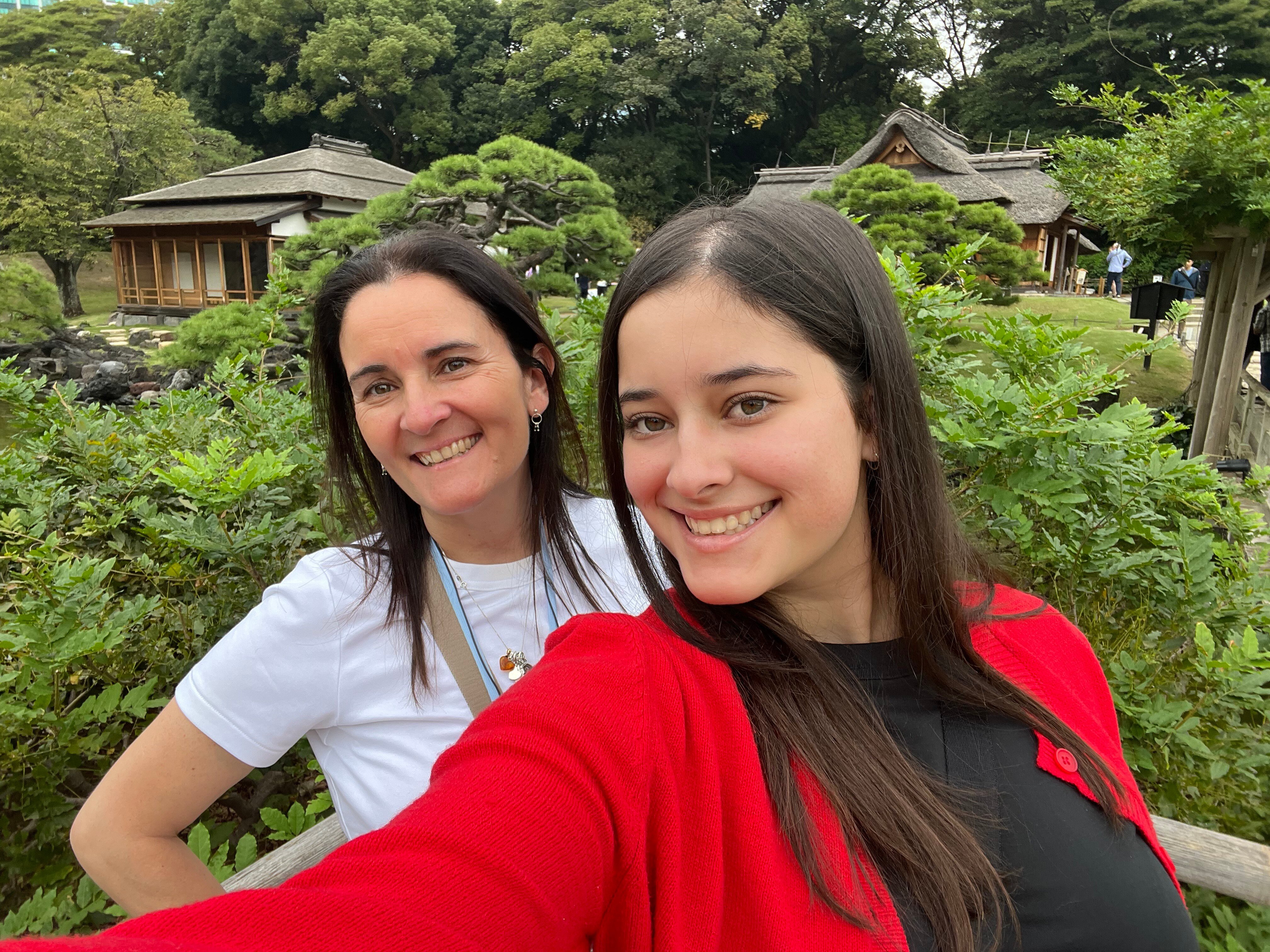 Ava and Mercedes at the Hamariku Gardnes in the heart of Tokyo_On tour with Wendy Wu Tours. Photo supplied by Mercedes Maguire