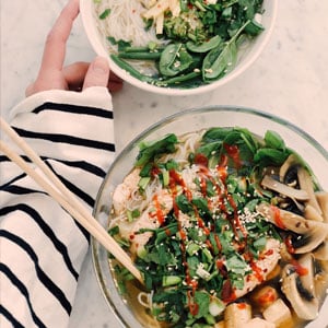 Image - Mushroom, vegetable, noodle soup