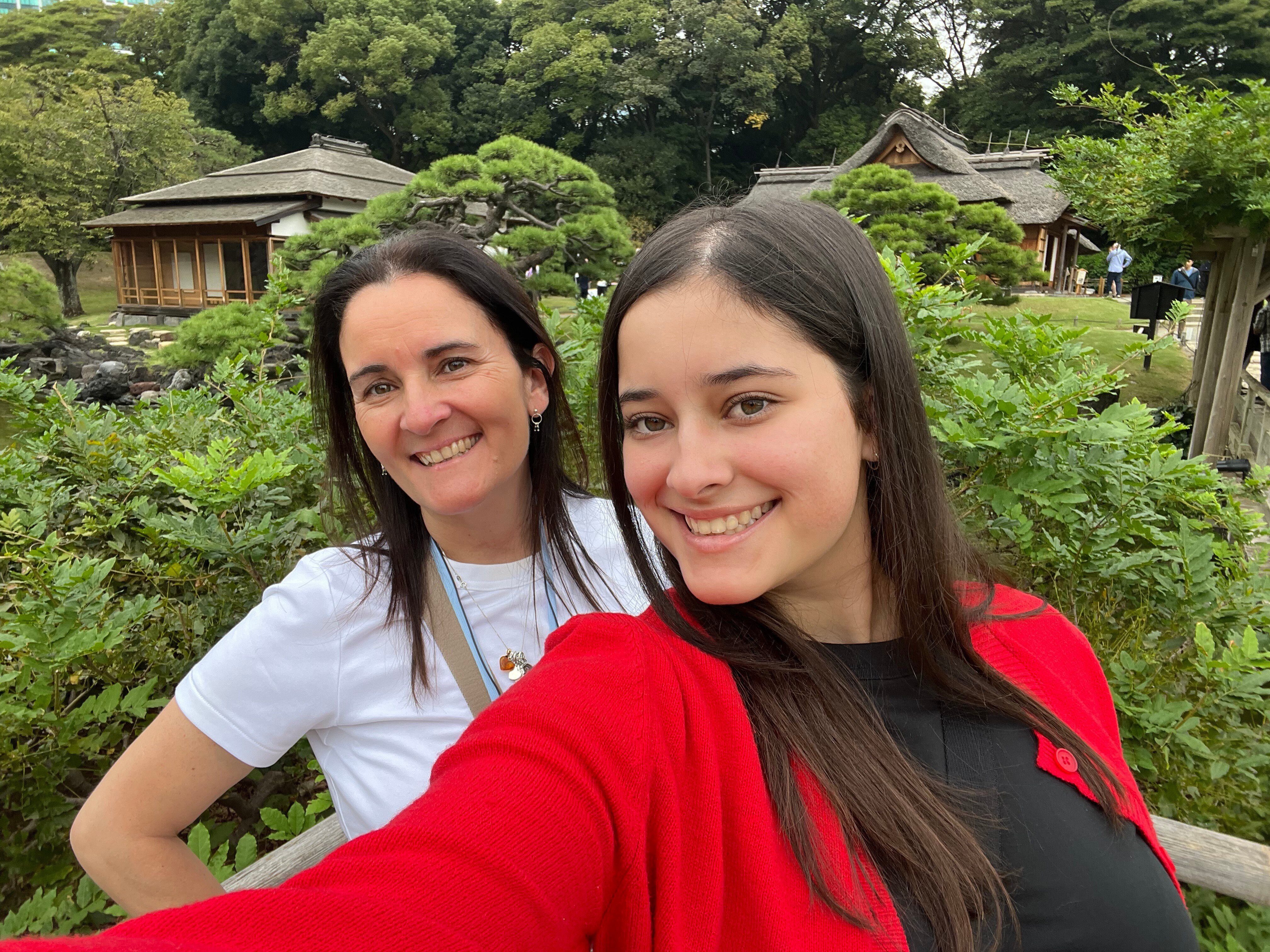 Ava and Mercedes at the Hamariku Gardnes in the heart of Tokyo_On tour with Wendy Wu Tours. Photo supplied by Mercedes Maguire