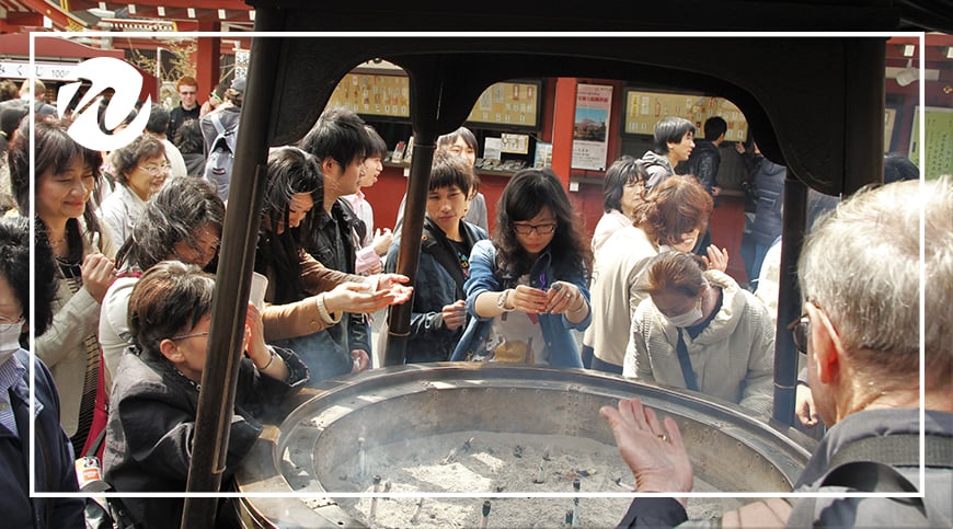 Cleansing at entrance of Senso-ji Temple
