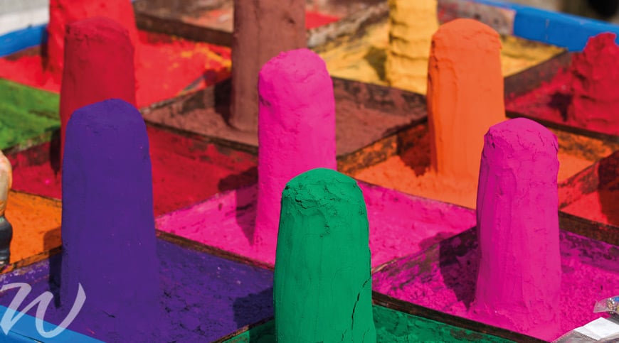 Coloured gulal, holi festival