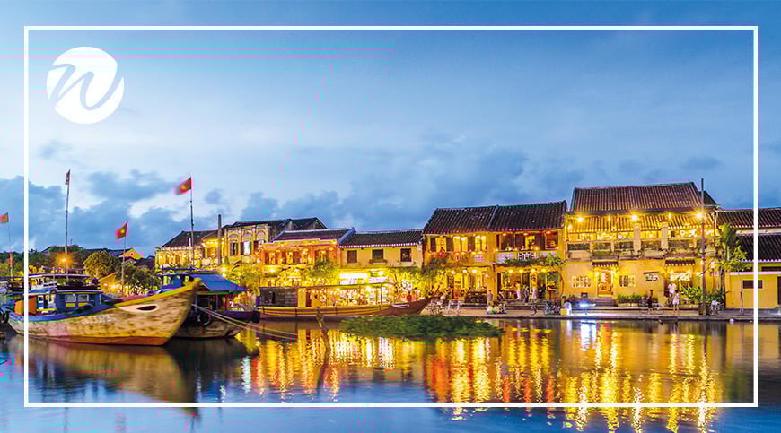 Shophouses along the riverside in Hoi An