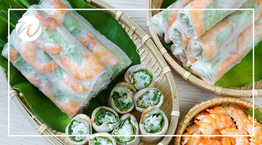 Delicious rice paper rolls