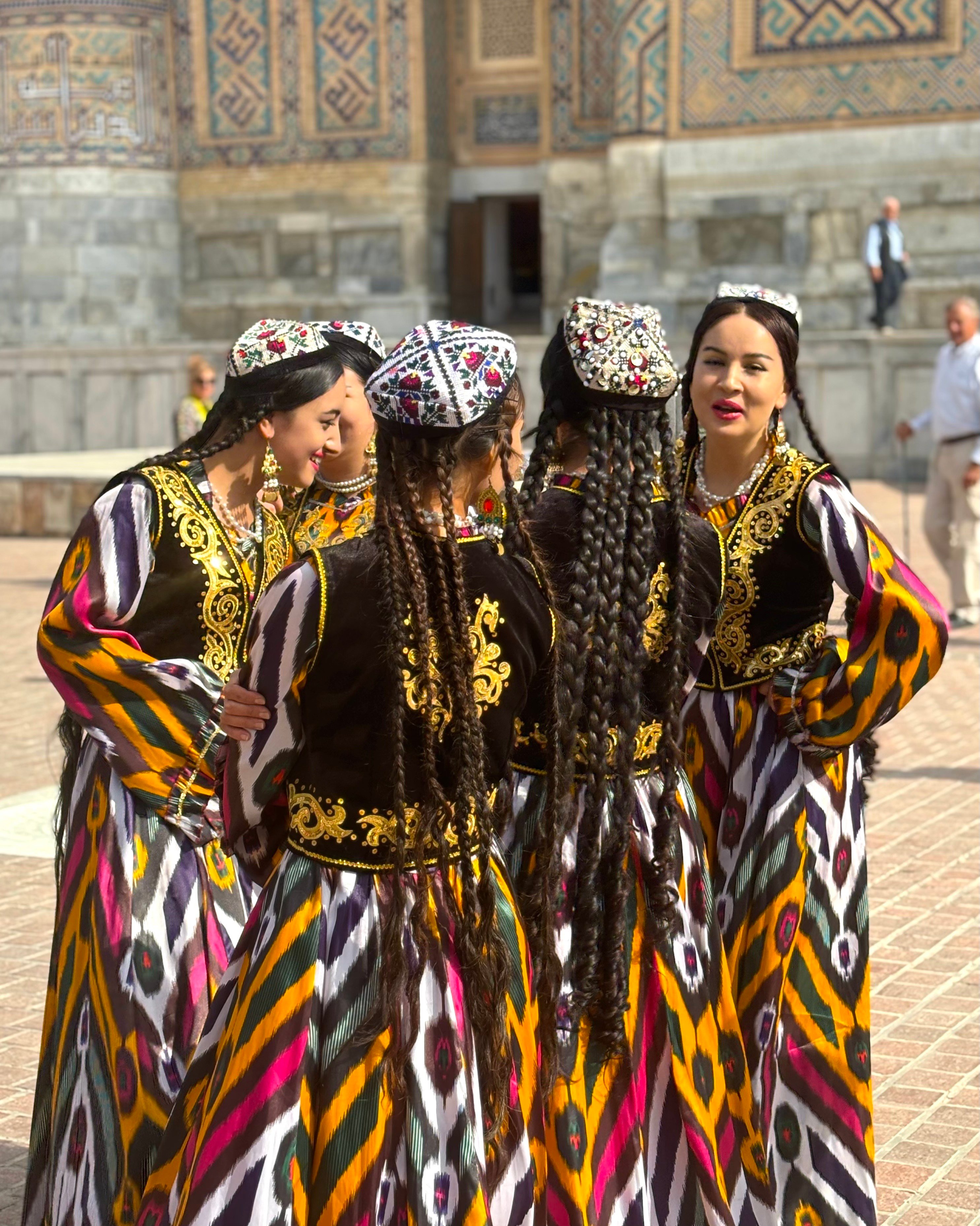 Women in traditional dress Registan Square