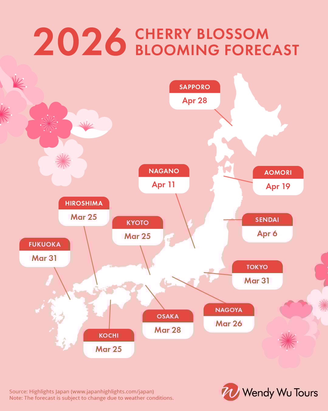 cherry blossom forecast 2026